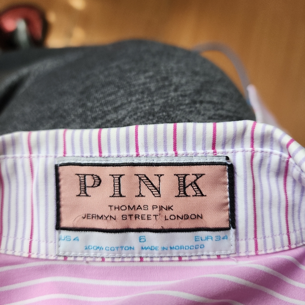 Pink and White Button-Up Shirt - Picture 3 of 8